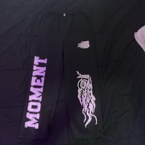 SHEIN Black Sweatpants with White Graphics